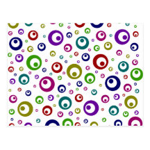 Multi-Colour Abstract Polka Dots Post Cards