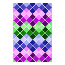 Multi-colour Argyle Personalized Stationery