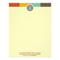 Multi colour bar custom circle logo professional letterhead