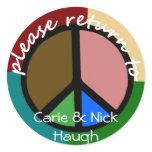 Multi Colour Peace Symbol Bookplate