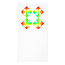 Multi-Colour Rainbow Flowers. On White. Photo Greeting Card