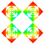 Multi-Colour Rainbow Flowers. On White. Acrylic Cut Outs