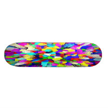 Multi-Coloured Crystalline Block Pattern Skateboard Decks
