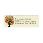 Multi Coloured Flower Love Tree Return Address Labels