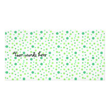 Multi coloured green polka dots photo card template