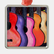 Multi Coloured Guitars Keepsake Ornament