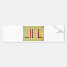 Multi-Coloured Life Vintage Style Motivation Bumper Sticker