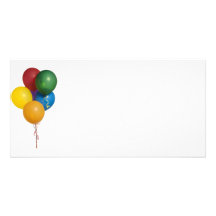 Multi Coloured Party Balloons Photo Card