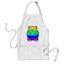 Multi Coloured , Rainbow Hippo Apron