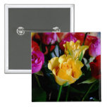 Multi Coloured Roses Button / Pin