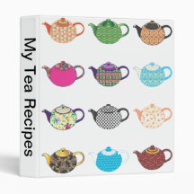 Multi-coloured Tea Kettles Binders