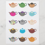 Multi-coloured Tea Kettles Personalized Flyer