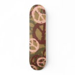 Multi Colours Peace Signs/Camo Look Skateboard