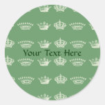 Multi Crown design II Round Stickers