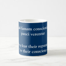 Multi famam conscientiam coffee mug