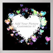 Multi Hearts Love Frame Poster
