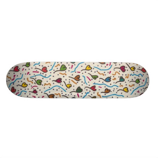 Multi Hearts Skateboard A7