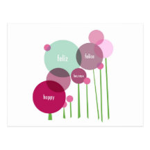 Multi-Lingual "Happy" Postcard