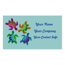 Multi Painted Turtles Business Card Template