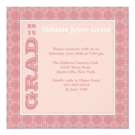 Multi Square Pink Invitation