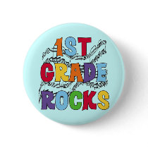Multicolor 1st Grade Rocks Tshirts and Gifts Pin
