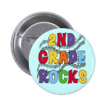 Multicolor 2nd Grade Rocks Tshirts and Gifts Button