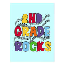 Multicolor 2nd Grade Rocks Tshirts and Gifts Postcards