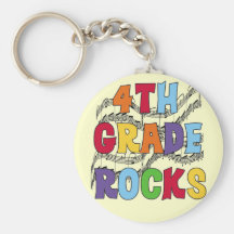 Multicolor 4th Grade Rocks Tshirts and Gifts Keychain
