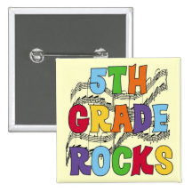 Multicolor 5th Grade Rocks T shirts and Gifts Pinback Button