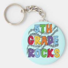 Multicolor 5th Grade Rocks T shirts and Gifts Keychain