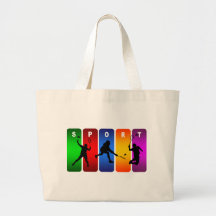 Multicolor Badminton Emblem Canvas Bags