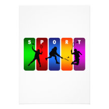 Multicolor Badminton Emblem Invites