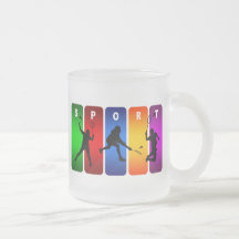 Multicolor Badminton Emblem Mugs