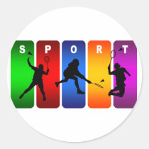 Multicolor Badminton Emblem stickers