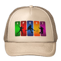 Multicolor Badminton Emblem Trucker Hats