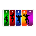 Multicolor Bodybuilding Emblem Personalized Shipping Labels