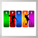 Multicolor Bowling Emblem posters