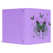 MultiColor Butterfly Vinyl Binder
