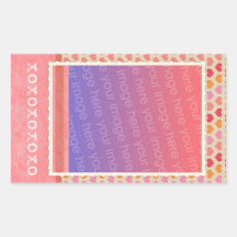 Multicolor Heart Pattern Photo Template Sticker