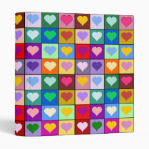 Multicolor Heart Squares Binders
