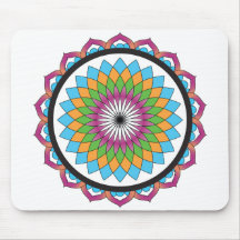 Multicolor Lotus Mouse Pads