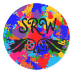 Multicolor Paint Splatter Monogram Sticker