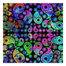 Multicolor Paisley Design. Announcements