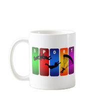 Multicolor Parachuting Emblem Coffee Mugs