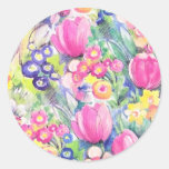 Multicolor repeat pattern round stickers
