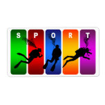 Multicolor Scuba Diving Emblem Custom Shipping Label