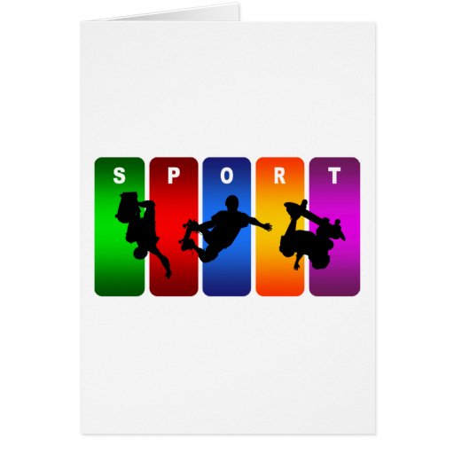 Multicolor Skateboarding Emblem Card