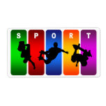 Multicolor Skateboarding Emblem Shipping Labels
