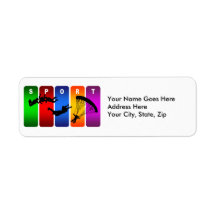 Multicolor Skydiving Emblem Labels