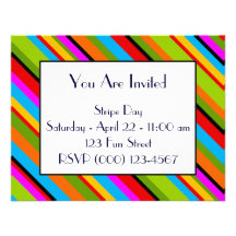 Multicolor Stripe Invitation